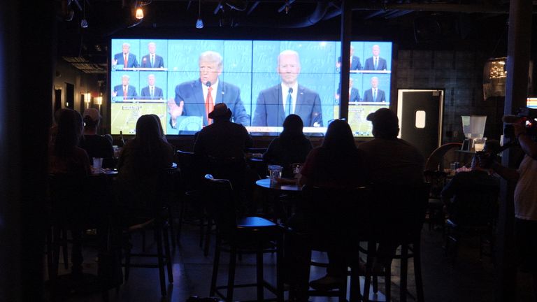 People in Nashville watch the debate